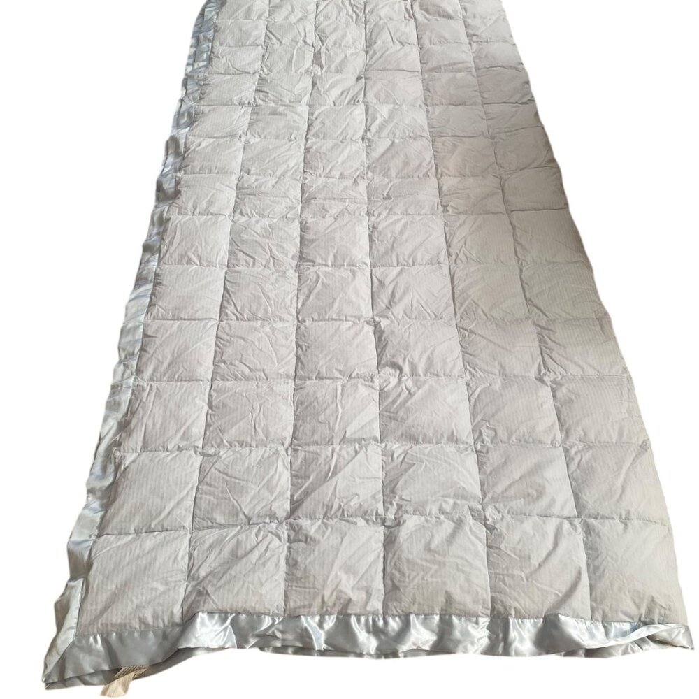 White Goose Down Comforter Queen‎ Size Cotton Cover Warm Blanket Satin Trim - Picture 3 of 8
